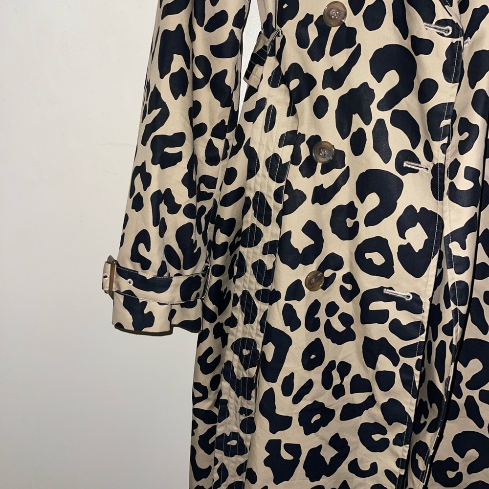 Leopard Print Women's Trench Coat - Picture 8 of 13